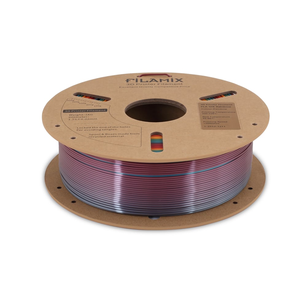 Filamix Silk PLA Rainbow Filament 1.75mm 1 Kg İpeksi Parlak