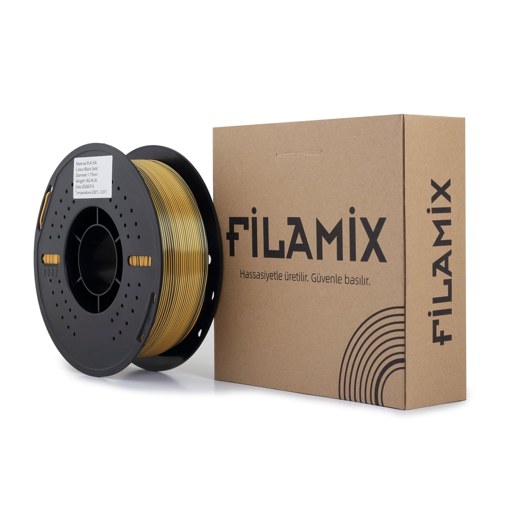 Filamix Magic Silk Çift Renk PLA Filament Siyah-Altın 1.75mm 1KG