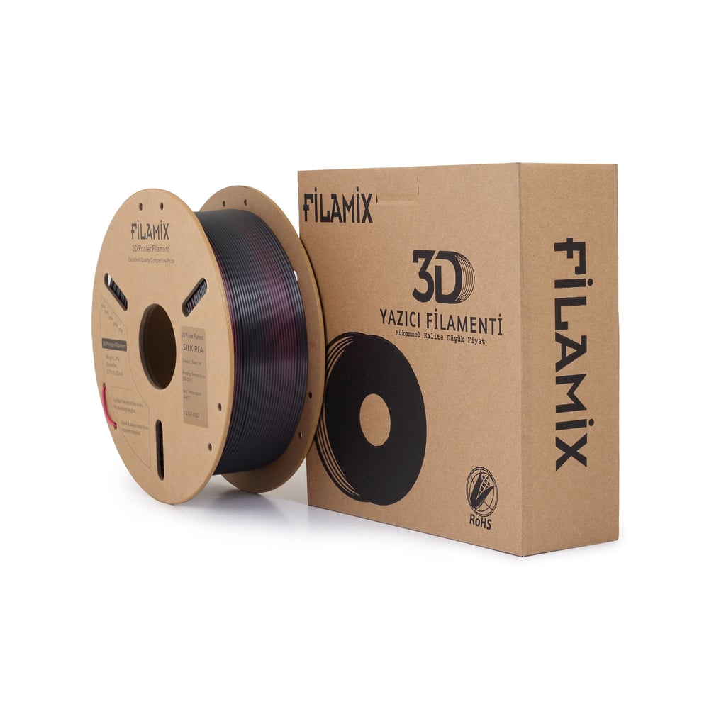 Filamix Magic Silk Çift Renk PLA Filament Siyah-Kırmızı 1.75mm 1KG