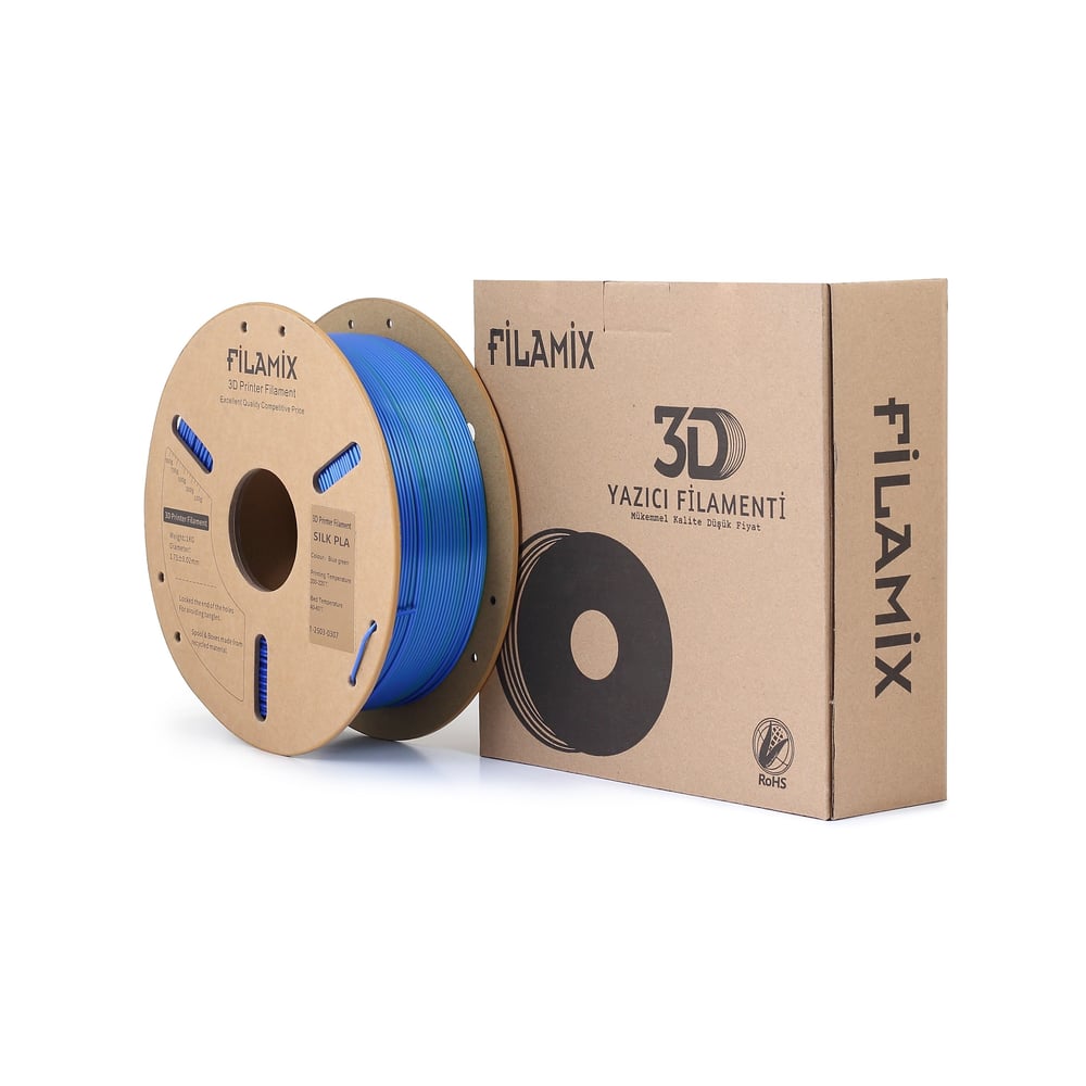 Filamix Magic Silk Çift Renk PLA Filament Mavi-Yeşil 1.75mm 1KG