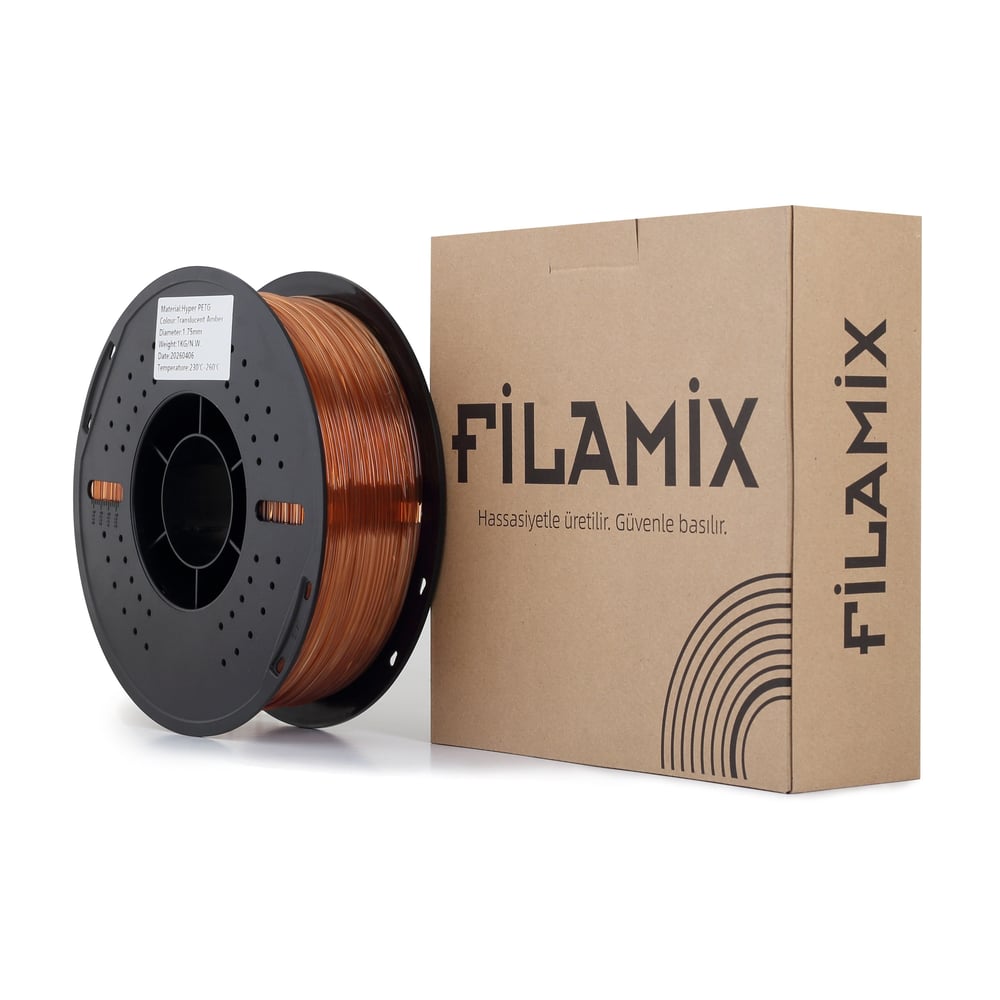 Filamix Hyper PETG Yarı Şeffaf Kehribar Filament 1.75mm 1 Kg