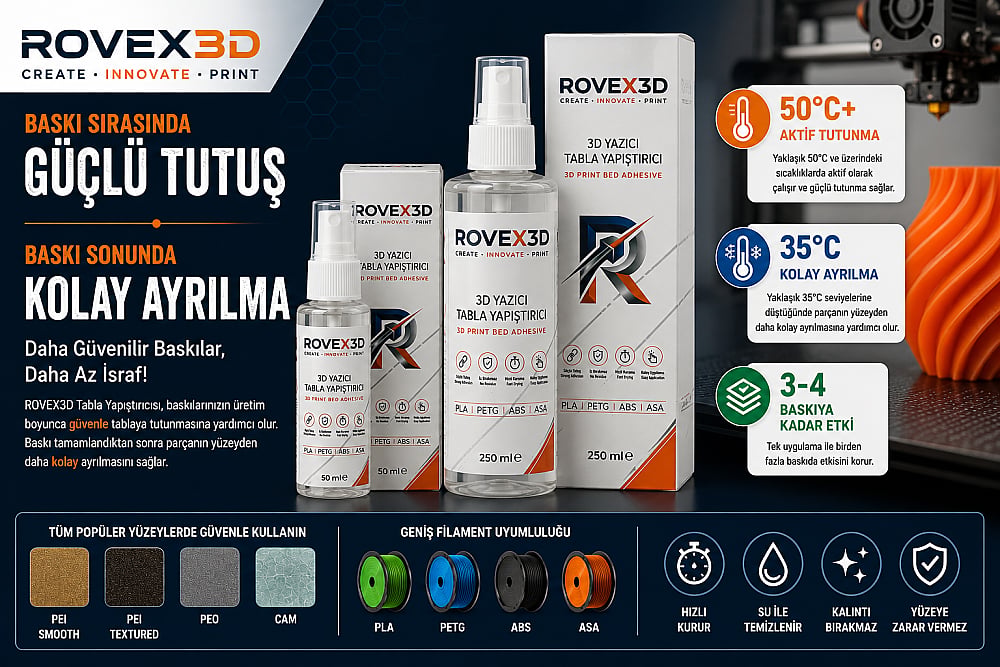 Rovex3D 3D Yazıcı Tabla Yapıştırıcısı 250 ml