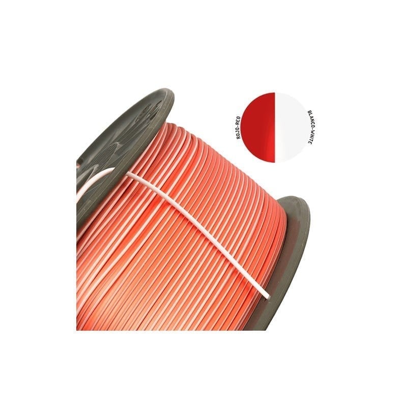 Winkle PLA Silk Multicolor Filament Whıte-Red 1.75mm 1 Kg