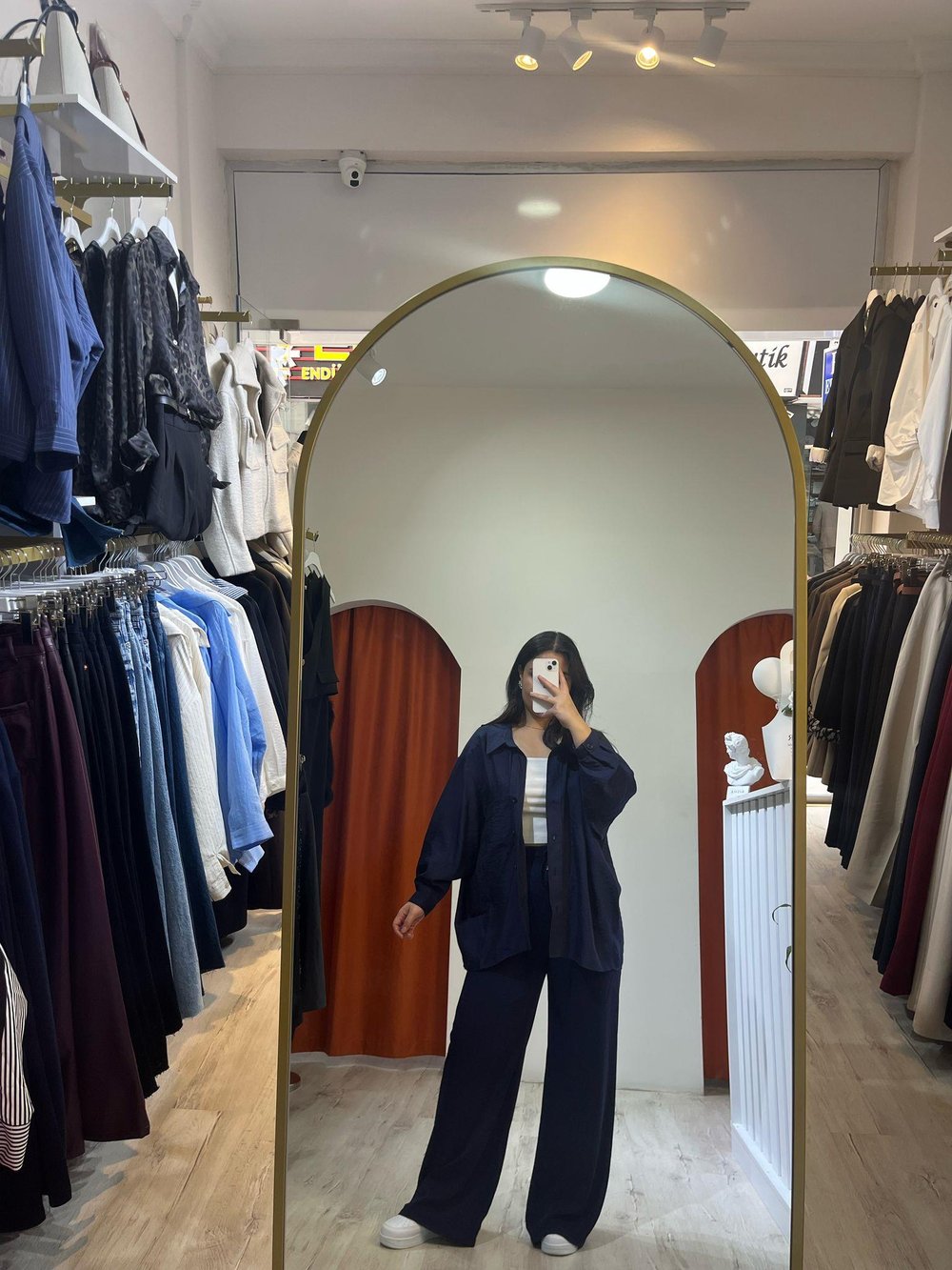 Beli Lastikli Bol Paça Pantolon Lacivert 