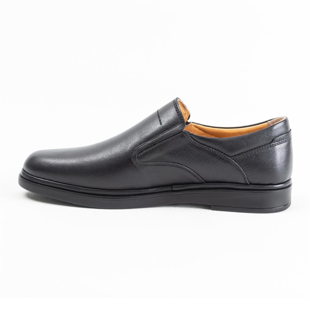 Ulus 095 Lastikli Sade Siyah Comfort Ayakkabi