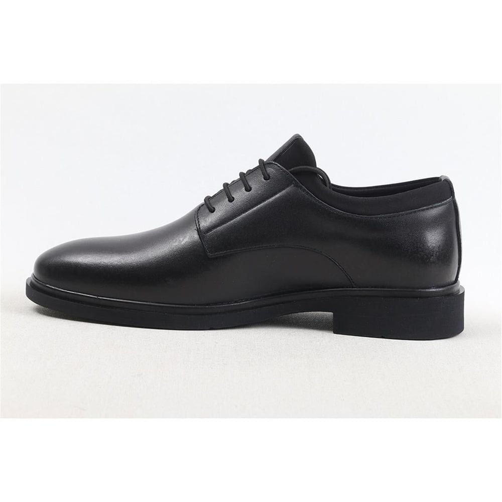 Ulus 2145-1 Düz Bağli Lastikli Siyah Casual Ayakkabi