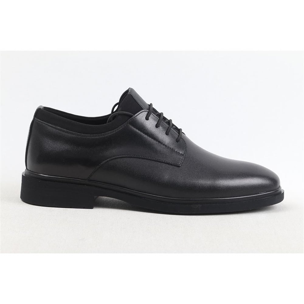Ulus 2145-1 Düz Bağli Lastikli Siyah Casual Ayakkabi