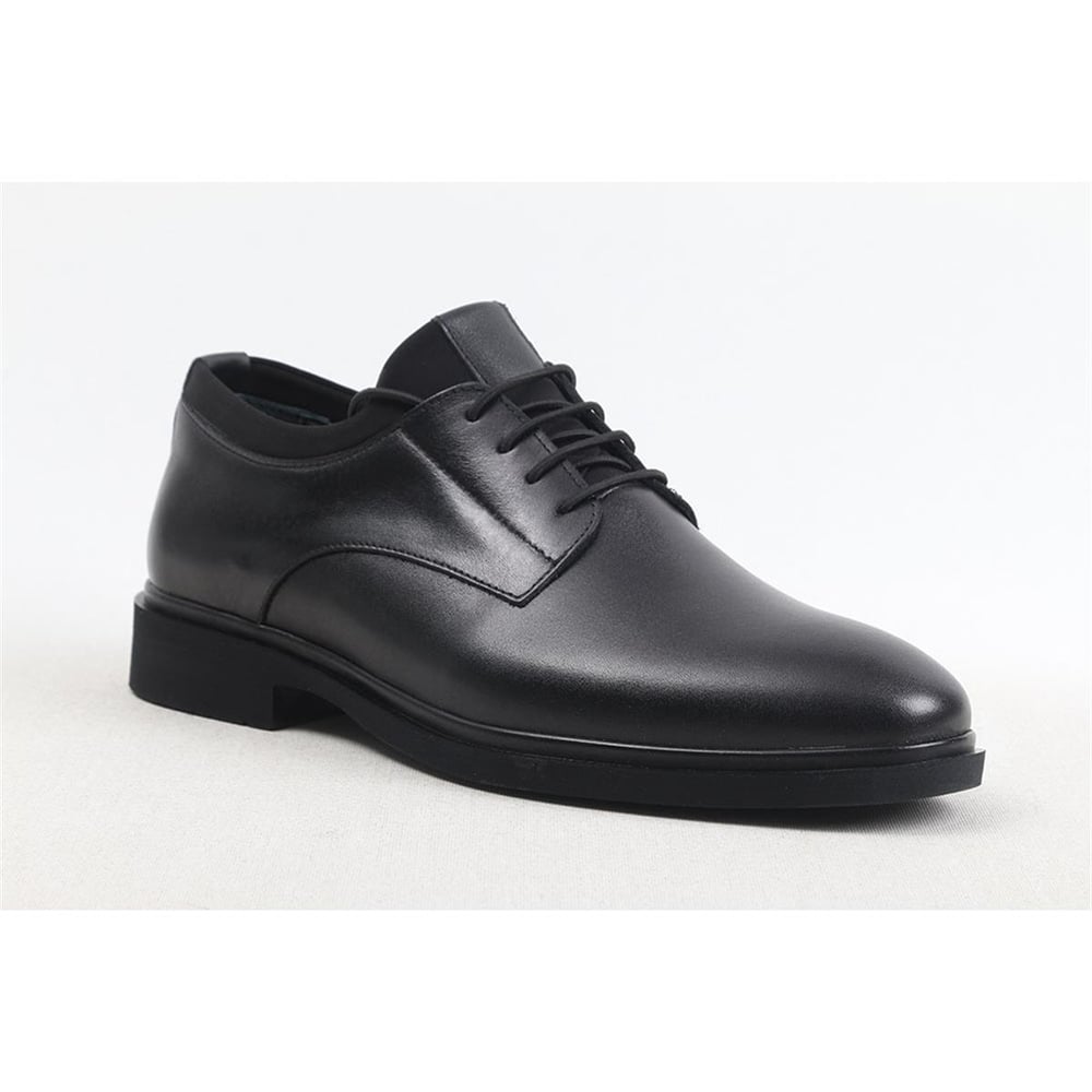 Ulus 2145-1 Düz Bağli Lastikli Siyah Casual Ayakkabi