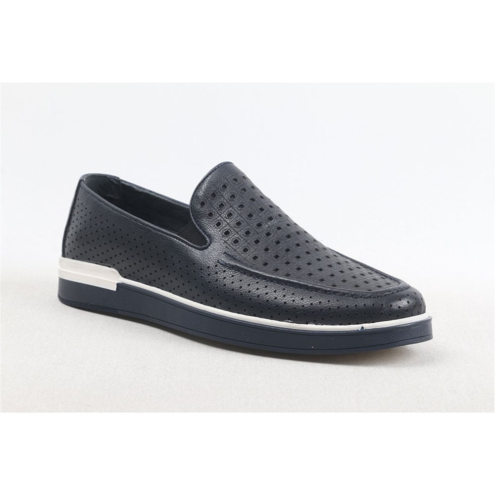 Ulus 246 Fitilli Delikli Lacivert Loafer Ayakkabi