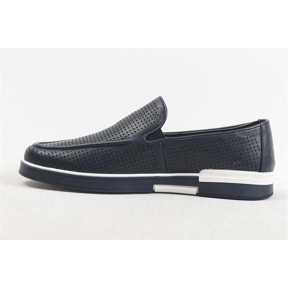 ULUS 247 FİTİLLİ DELİKLİ LACİVERT LOAFER AYAKKABI