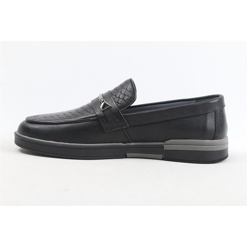 Ulus 250 Baskili Siyah Loafer Ayakkabi