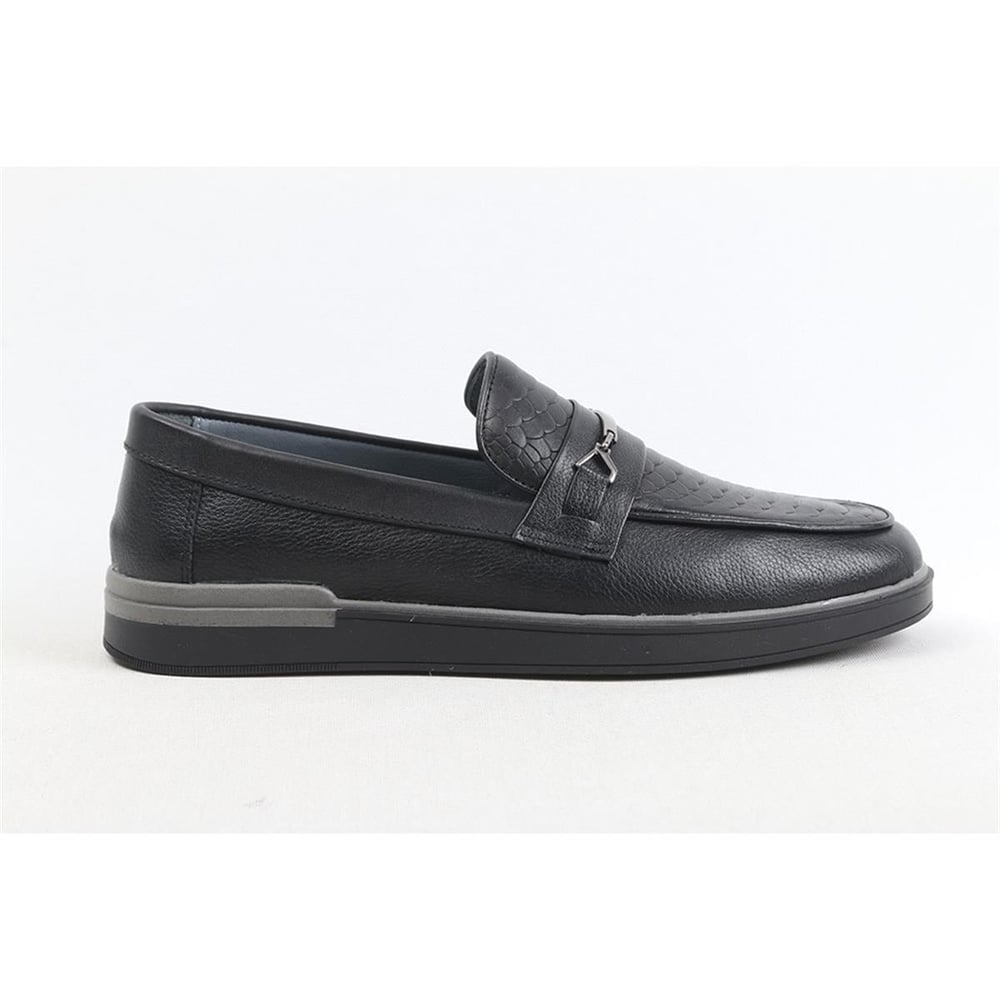 Ulus 250 Baskili Siyah Loafer Ayakkabi
