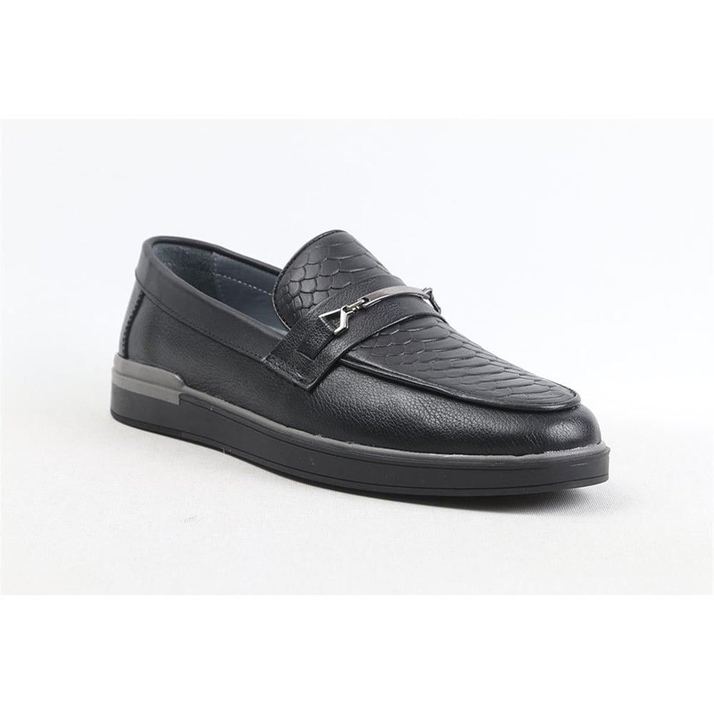 Ulus 250 Baskili Siyah Loafer Ayakkabi