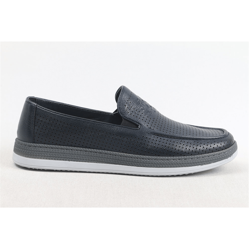 ULUS 300 LACİVERT DELİKLİ LOAFER AYAKKABI