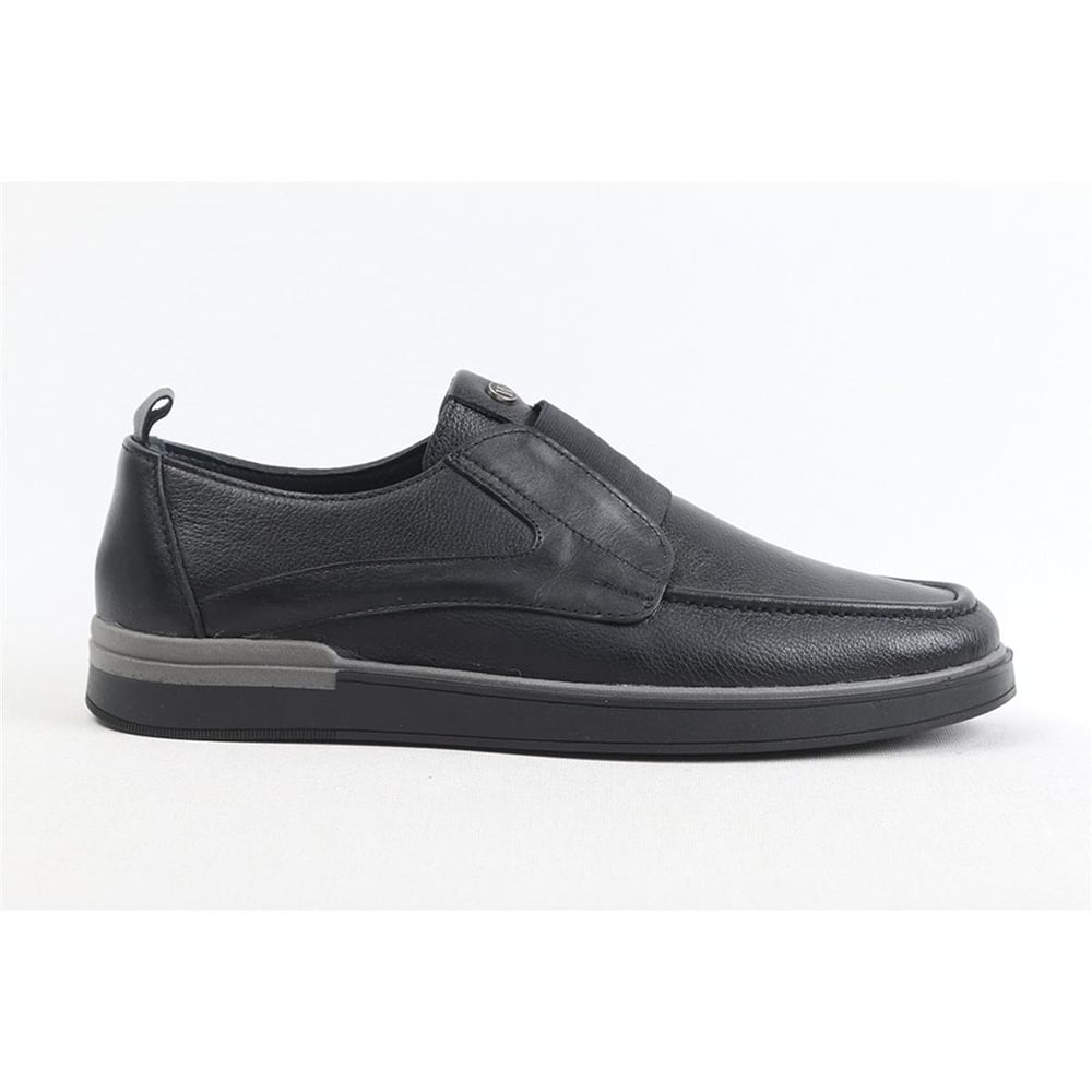 Ulus 345 Lastikli Siyah Loafer Ayakkabi