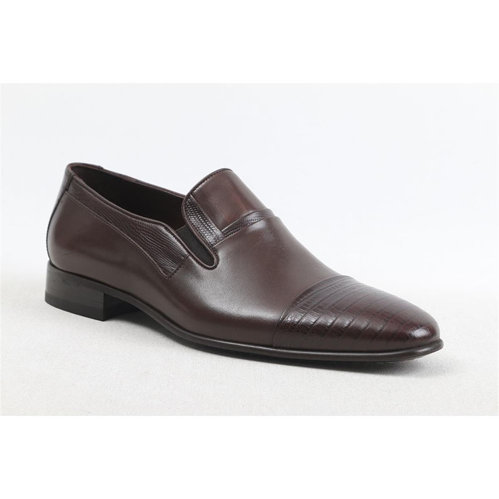 ULUS 6639 KAHVE MASKARETLİ CROCO JURDAN NEOLİT KLASİK AYAKKABI