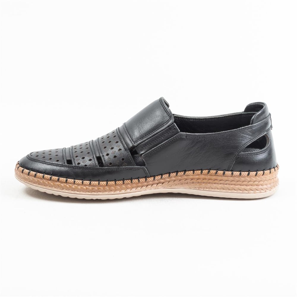 Ulus 7052 Siyah Delikli Loafer Ayakkabi