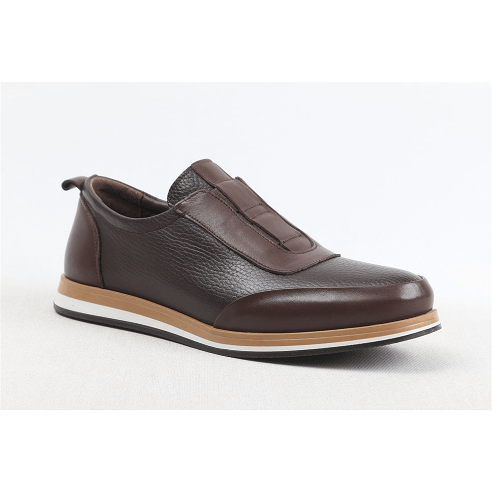 Ulus 8110 Kahve Lastikli Loafer Ayakkabi