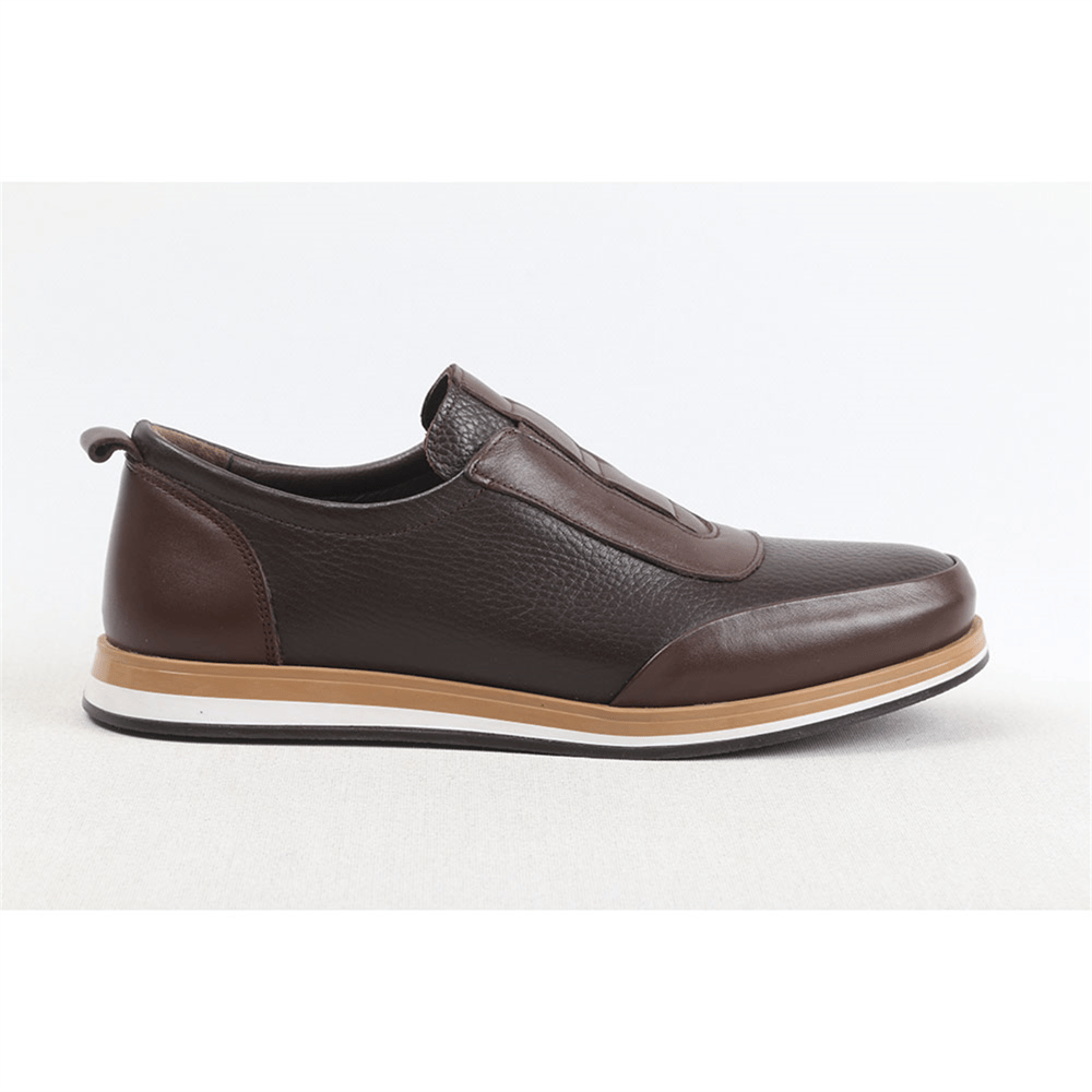 Ulus 8110 Kahve Lastikli Loafer Ayakkabi