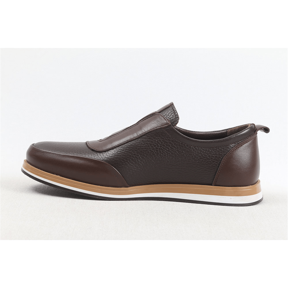 Ulus 8110 Kahve Lastikli Loafer Ayakkabi