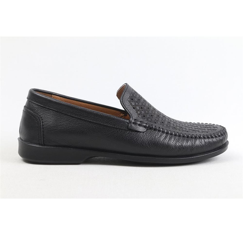 Ulus 929 Delikli Siyah Loafer Ayakkabi