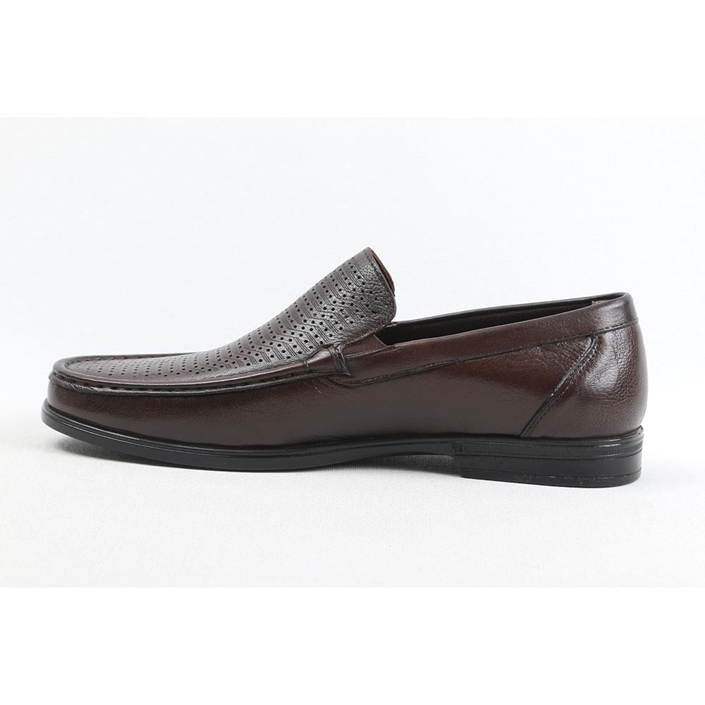 Ulus T-2312-1 Delikli Kahve Loafer Ayakkabi