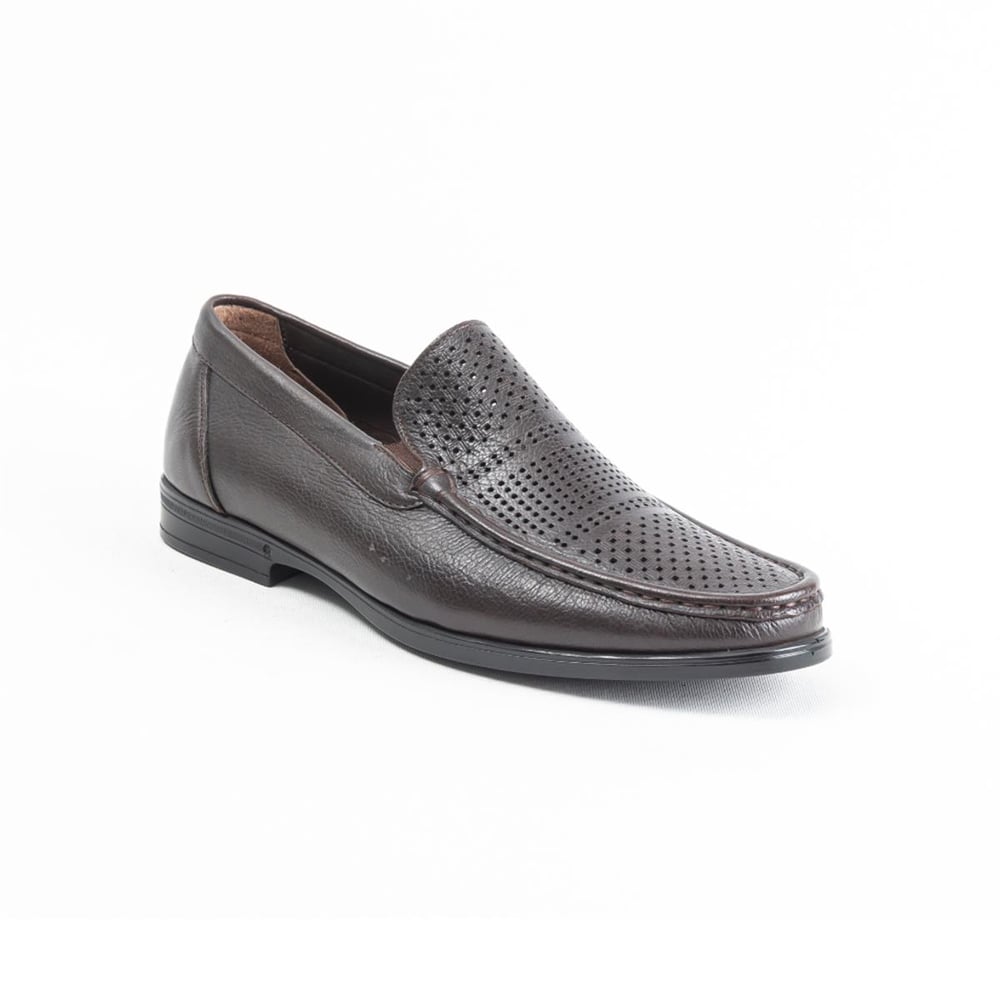 Ulus T-50  Delikli Kahve Loafer Ayakkabi