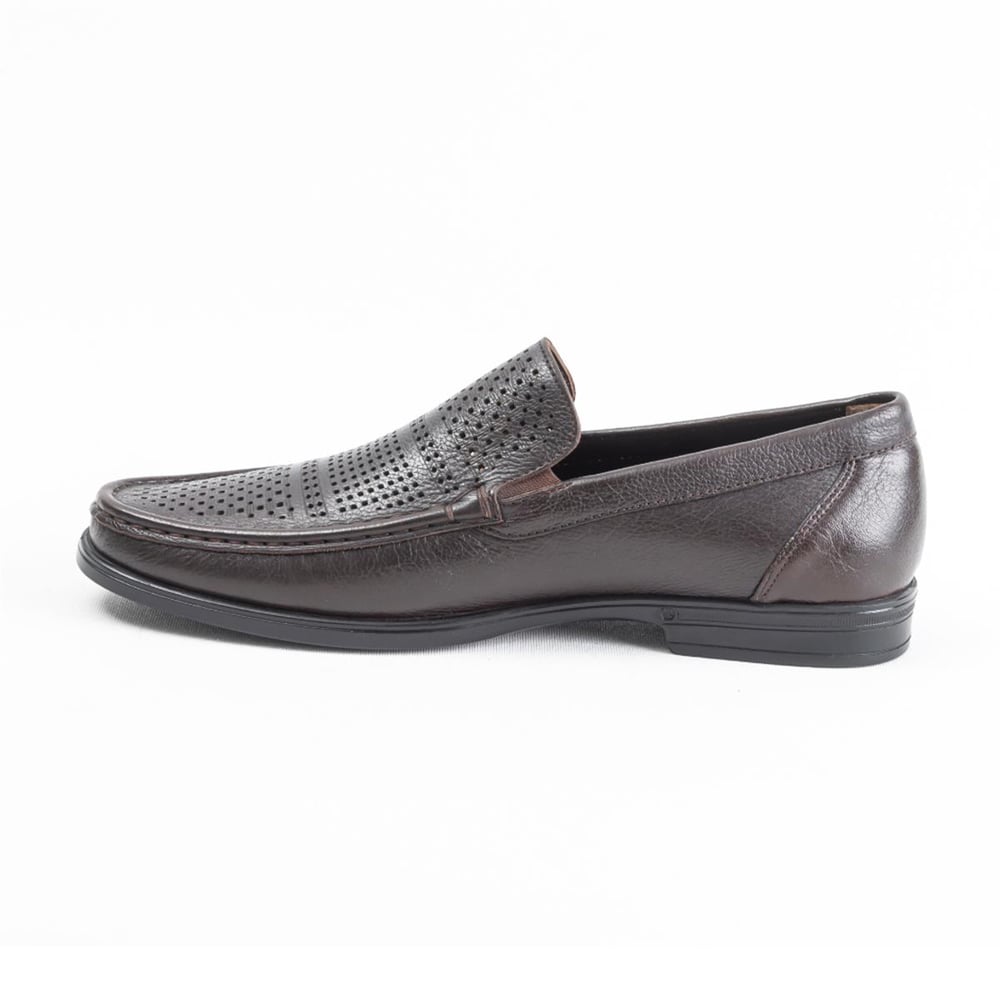 Ulus T-50  Delikli Kahve Loafer Ayakkabi