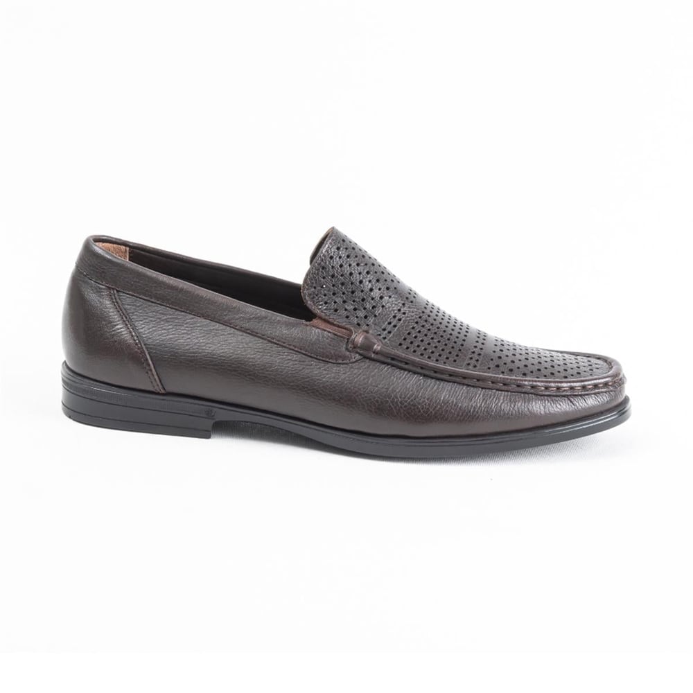 Ulus T-50  Delikli Kahve Loafer Ayakkabi