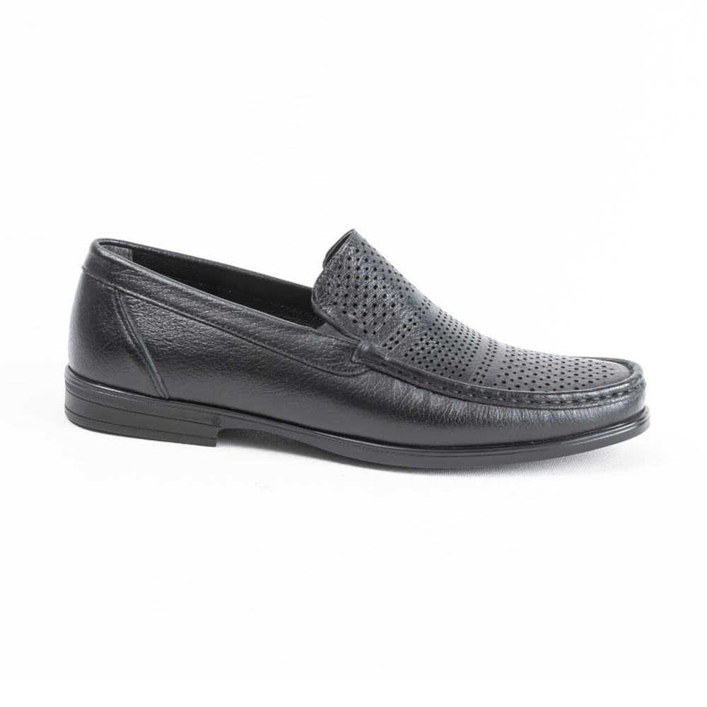 Ulus T-50  Delikli Siyah Loafer Ayakkabi