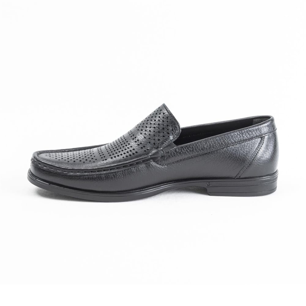 Ulus T-50  Delikli Siyah Loafer Ayakkabi