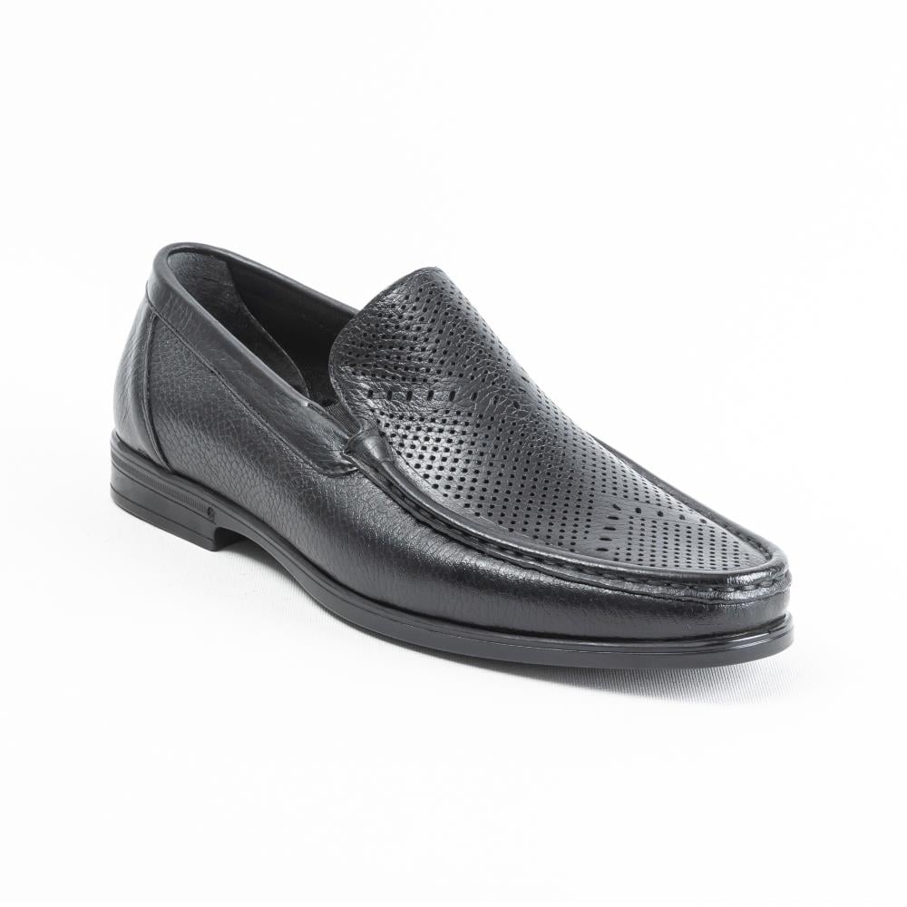 Ulus T-766 Delikli Siyah Loafer Ayakkabi