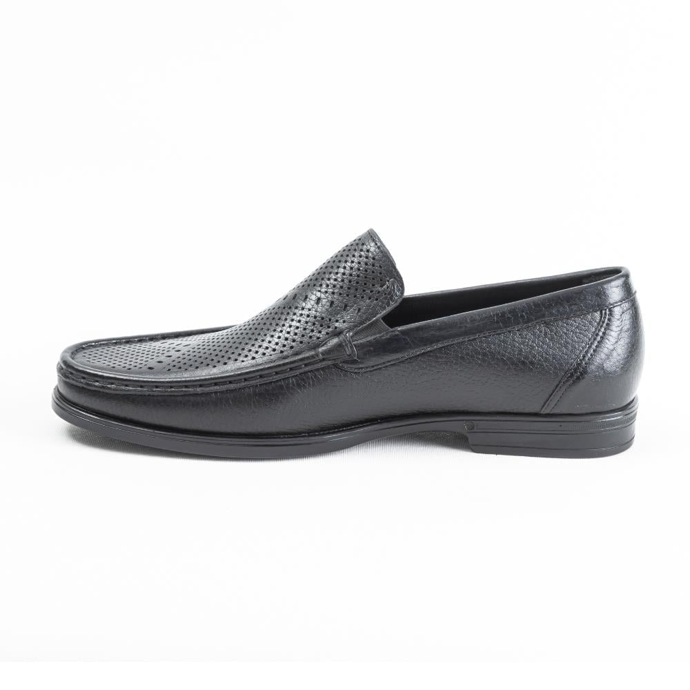 Ulus T-766 Delikli Siyah Loafer Ayakkabi