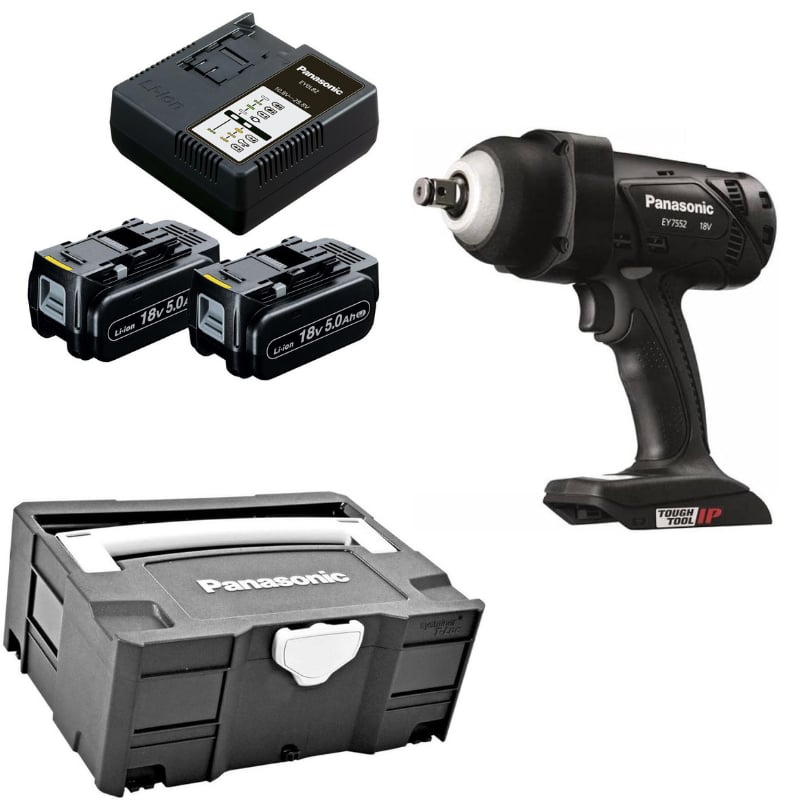 PANASONIC EY7552LJ2S Akülü Somun Sıkma (18V-5.0Ah Pil Seti - Systainer Çanta)