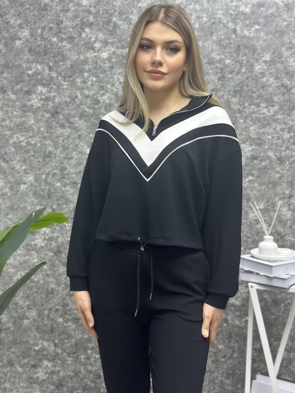 Kadın Garnili Sweat Orijinal Takım