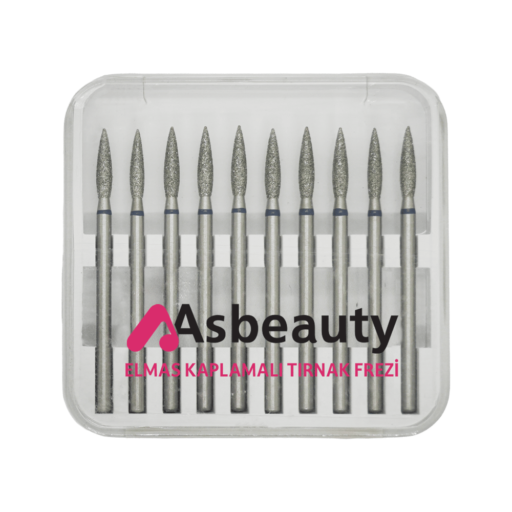 ASBeauty Elmas Kaplamalı 10'lu Paket Tırnak Frezi -Elmas K.F-Mum Alevi-25 mm-Ma