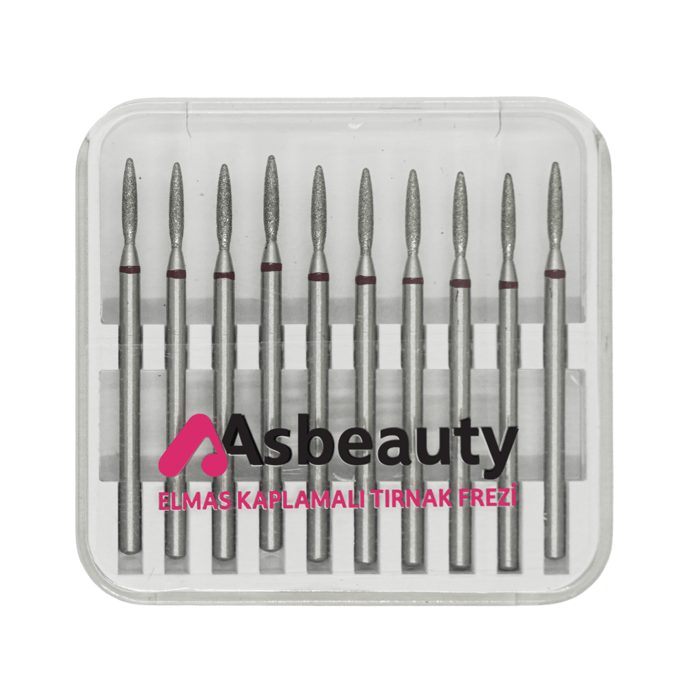 AsBeauty Elmas Kaplamalı 10'lu Paket Tırnak Frezi-Elmas K.F-Oval Mum Alevi 18 mm-Kı