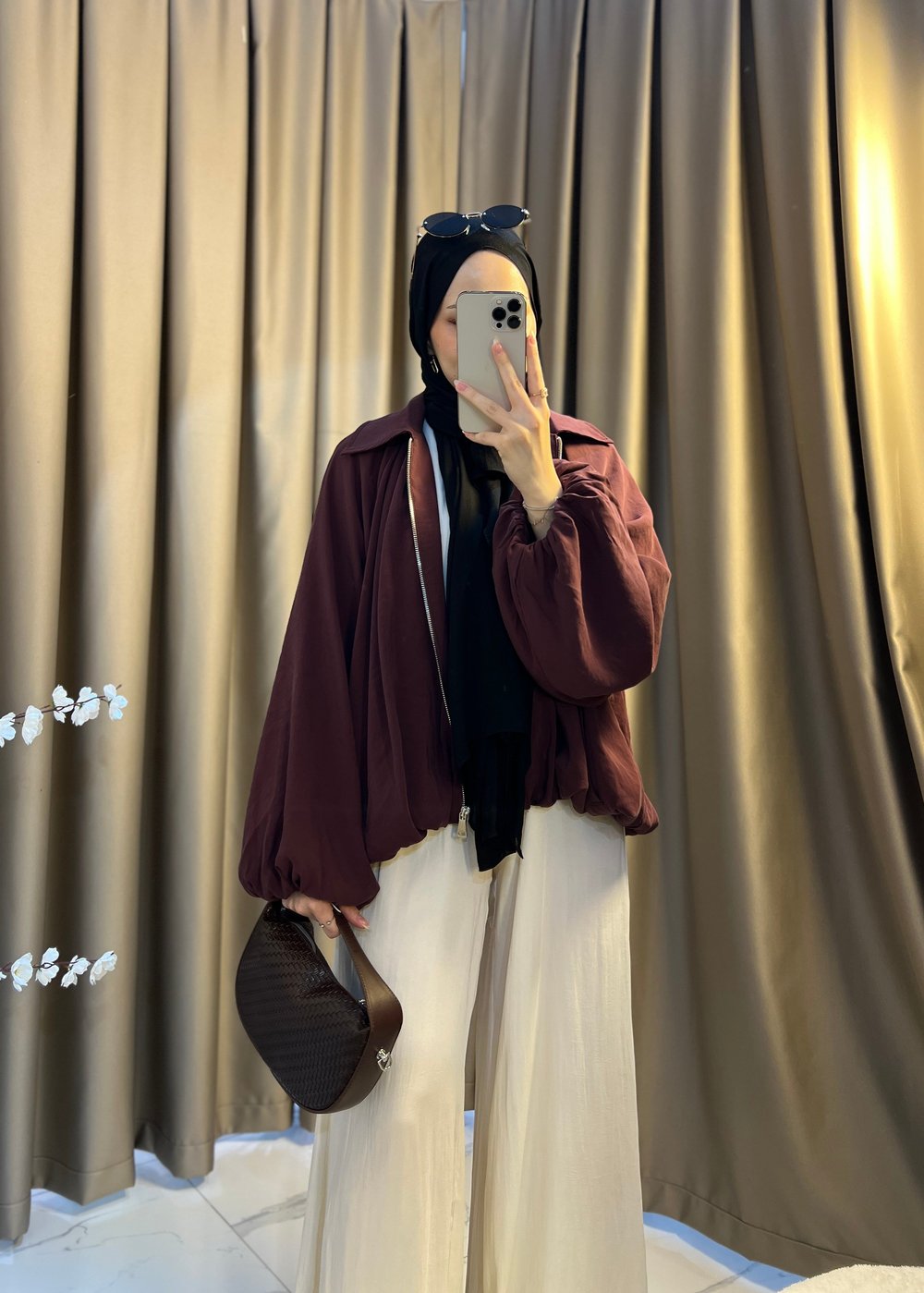Jasmin Balon Kol Ceket- Bordo