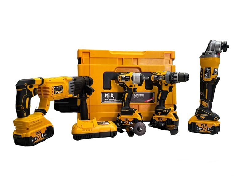 Abm MLK 4’lü Set – 4 Akülü Dewalt Modeli Uyumlu Şarjlı El Aletleri Takımı