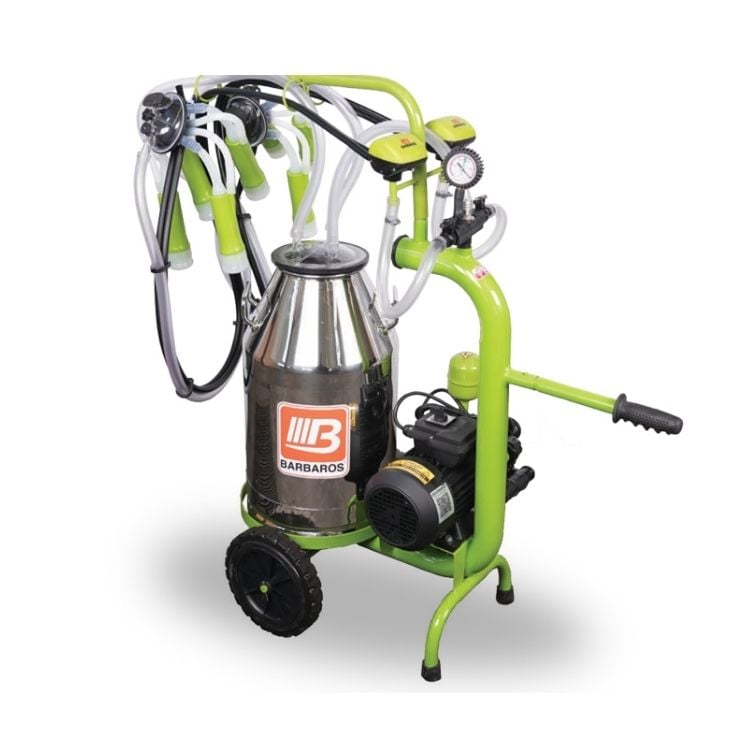 Bartech C 40 Yağlı Tip Çiftli İnek Sağım Makinesi - Paslanmaz Güğüm