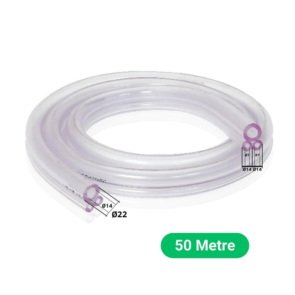 Bartech Süt Hortumu 3'lü Şeffaf (Süt+Nabız Oxx) 50 m