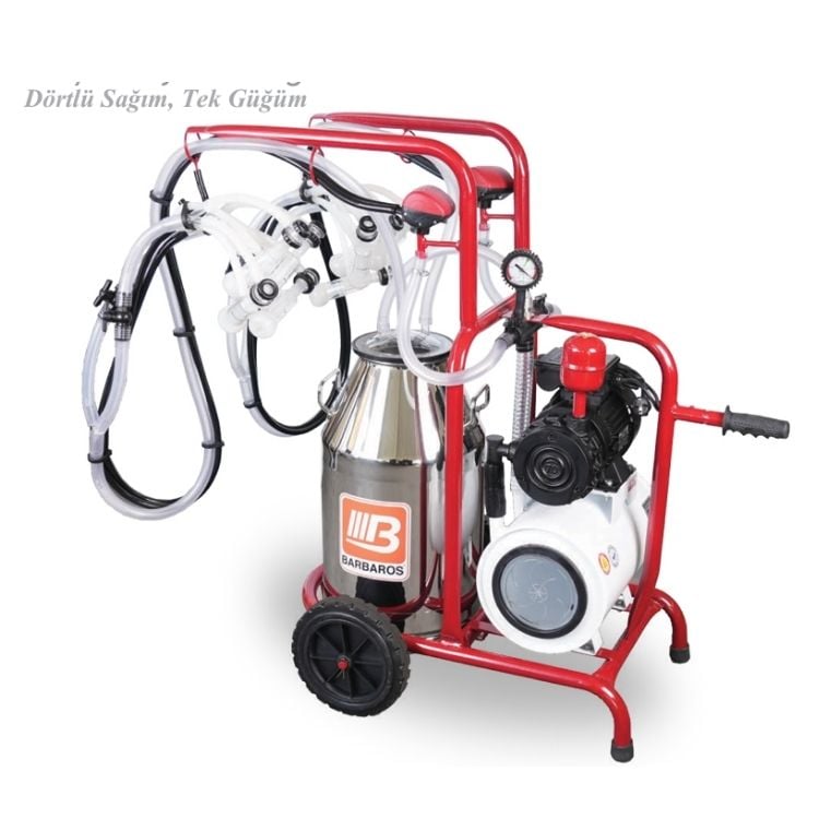 Bartech Universal Model Yağlı Tip Dörtlü Keçi Sağım Makinesi-Paslanmaz