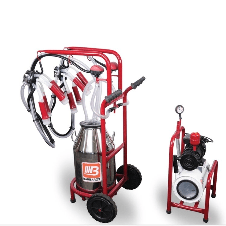 Bartech Yarı Sabit Model Kuru Tip Tekli İnek Süt Sağma Makinesi - Paslanmaz Güğüm