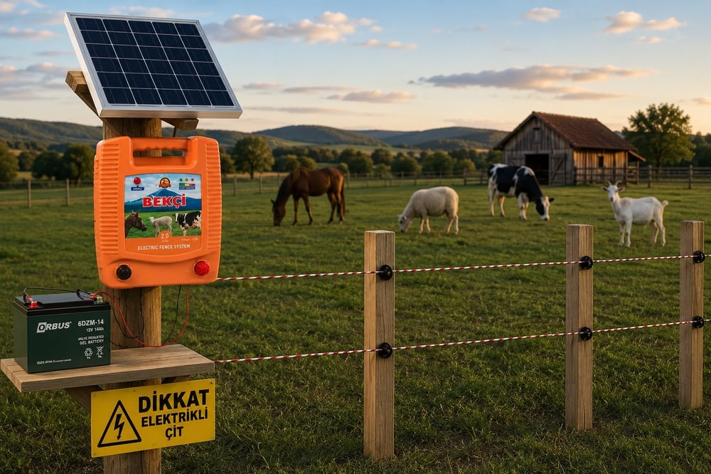 Bekçi 2.0J 5000M2 Güneş Enerjili - Sensörlü Elektrikli Çit Sistemi