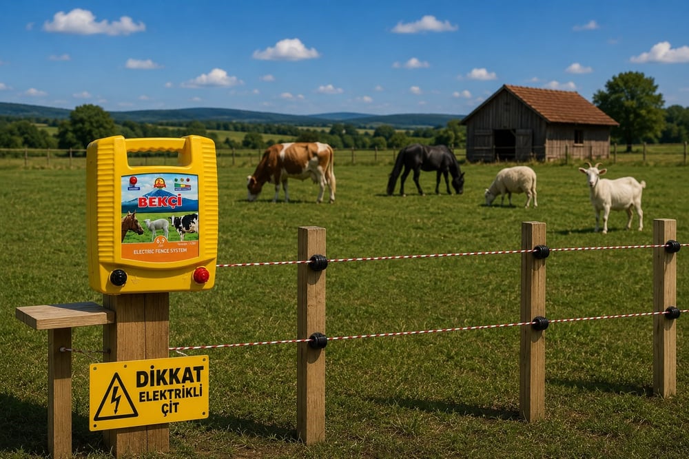 Bekçi 6.9J 10000M2 Sensörlü Elektrikli Çit Sistemi Ahşap Kazık Dahil