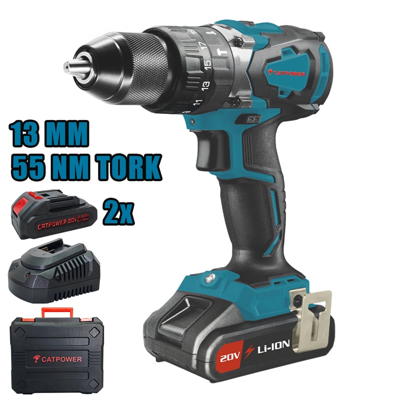 Catpoer CAT4110 Kömürsüz Akülü Darbeli Vidalama Lİ-İON 2.0Ah /4.0Ah