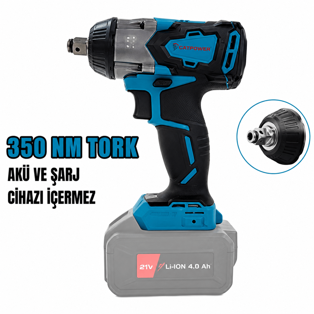 Catpower 4126 Kömürsüz Akülü Somun Sıkma Ve Torklu Vidalama 1/2'' 20V 2.0Ah / 4.0Ah