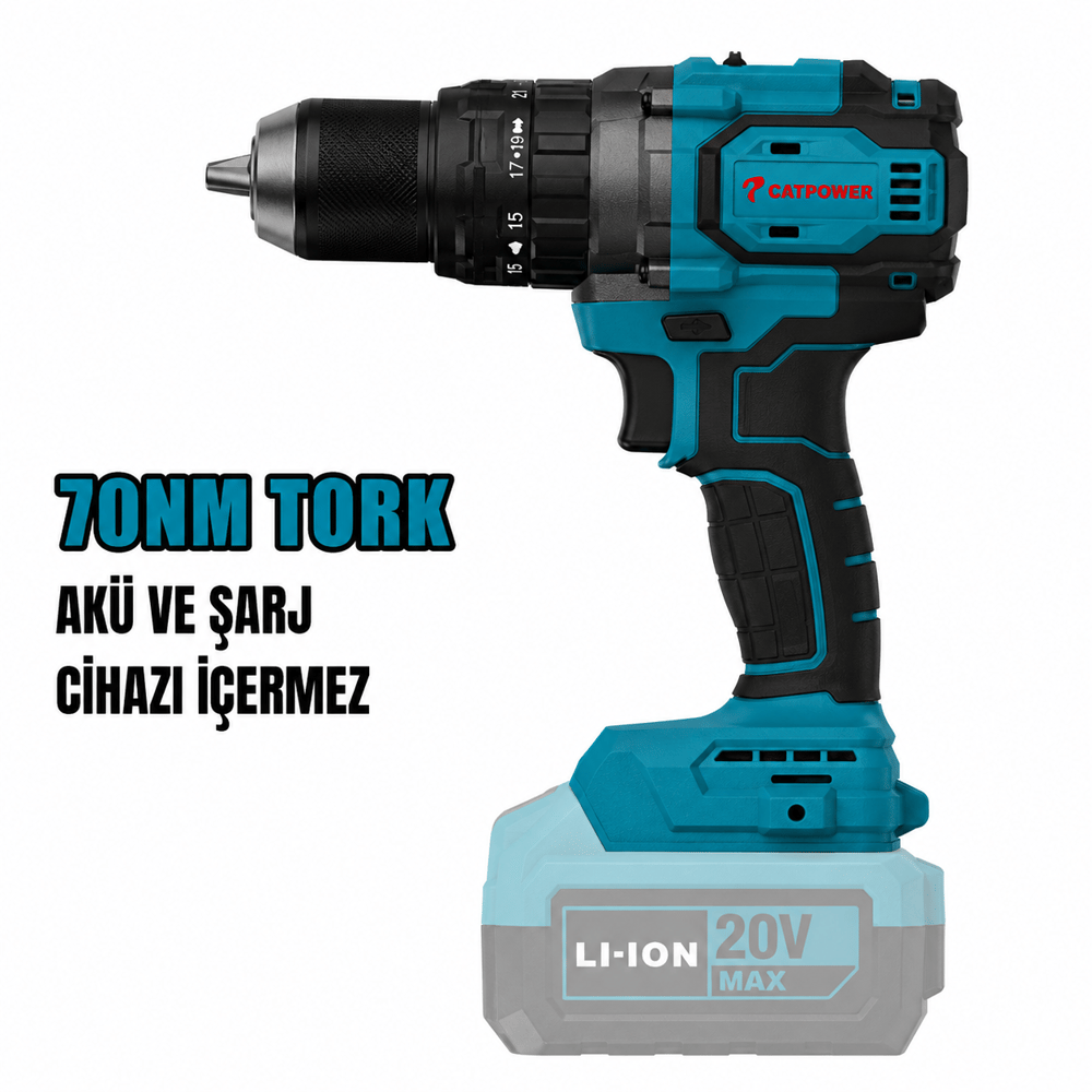Catpower 4212 Kömürsüz Akülü Darbeli Vidalama 70Nm 13 Mm 20V Li-ion