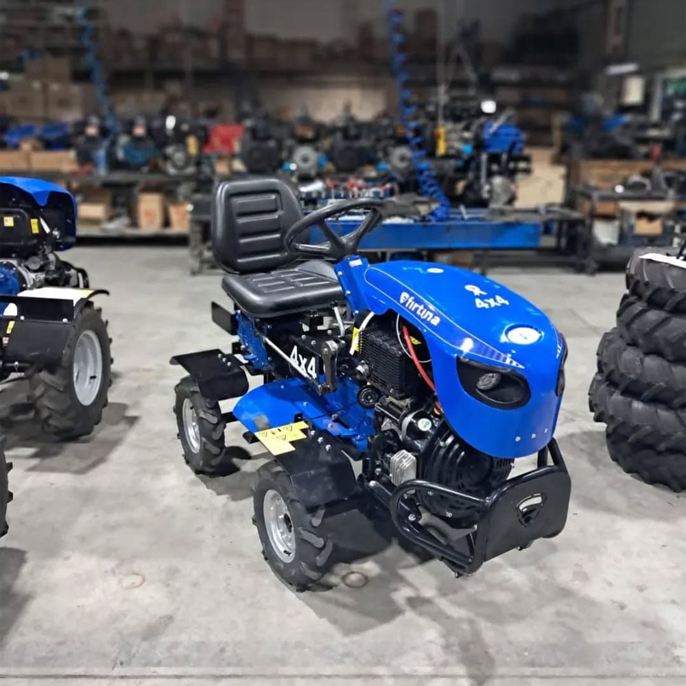 Fırtına Oturmalı Tip 4x4 Belden Kırmalı 22HP Bartech Motorlu Dizel Çapa Makinesi - Hidrolik Direksiyon - Marşlı