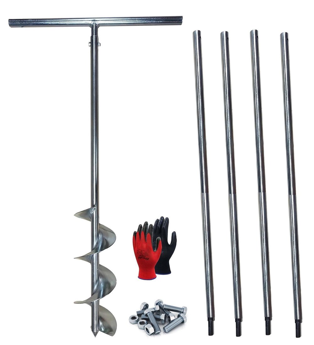 Galvaniz Toprak Burgusu Uzatmalı Sondaj Aleti Çap 15 cm Boy 5 mt